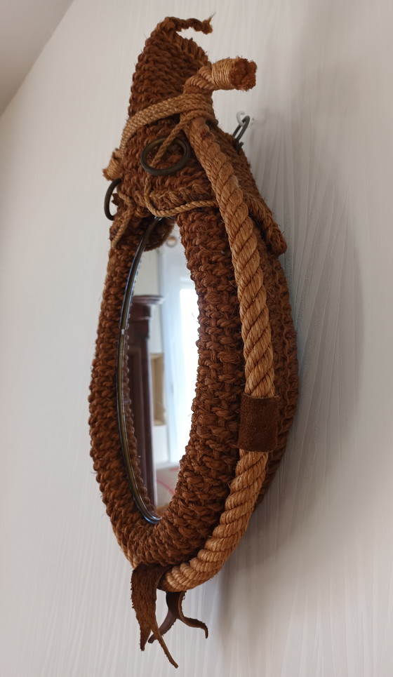 Image 1 of Specchio in corda vintage Audoux Minet