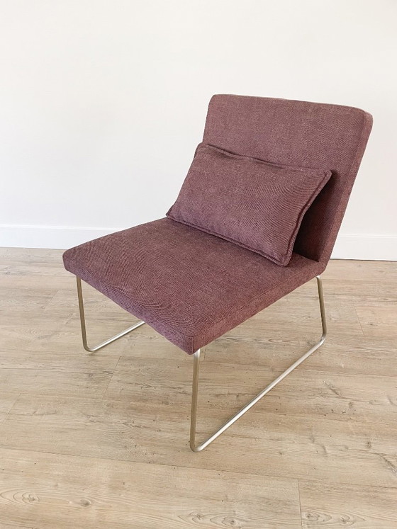 Set | 2 Stuks | Vintage Fauteuils | Herstoffeerd Paars – Cozi Caza, Polyester, Metal (photo 6 of 14)