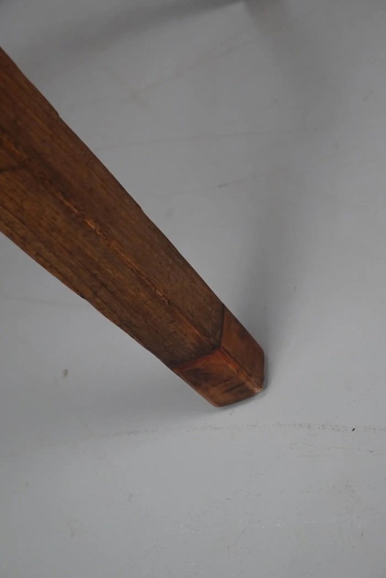 Image 1 of Table à manger rustique française ancienne en bois de fruit et de chêne, début du XXe siècle