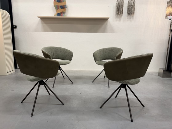 4 Label van den Berg Lola drehbare Esszimmerstühle, Andere, Leder, Grün (Foto 8 von 10)