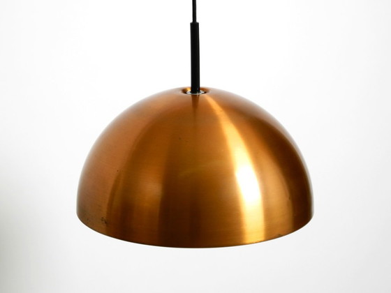Image 1 of Rara lámpara colgante Space Age original de los años 70 con pantalla de cobre de Staff