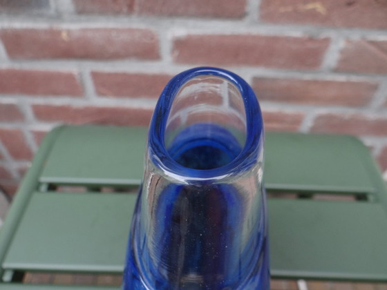 Signed Bertil Vallien for Kosta Boda ‘Meteor’ Blue Glass Vase Sweden (photo 7 of 9)