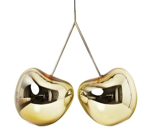 Qeeboo Cherry Lamp Gold – hanglampen, Plastic