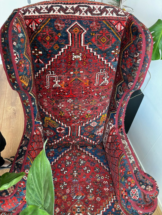 Image 1 of Vintage Handmade Turkish Kelim Highback Armchair