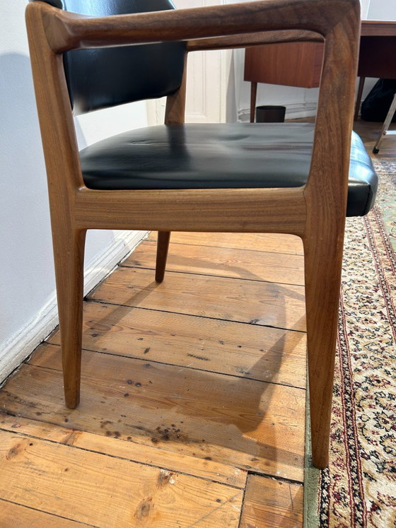 Fauteuil Wilkhahn, design du milieu du siècle, années 1960, avec étiquette – Wood, Leather (photo 3 of 8)