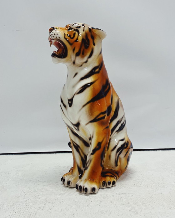 Image 1 of Tijger Beeld Keramiek