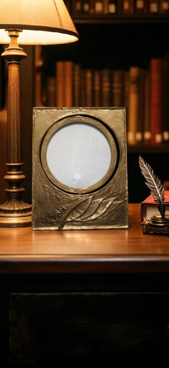 Image 1 of Tonini Brass Mirror & Photo Frame | Italian Brass Mirror Frame Mid Century Design"