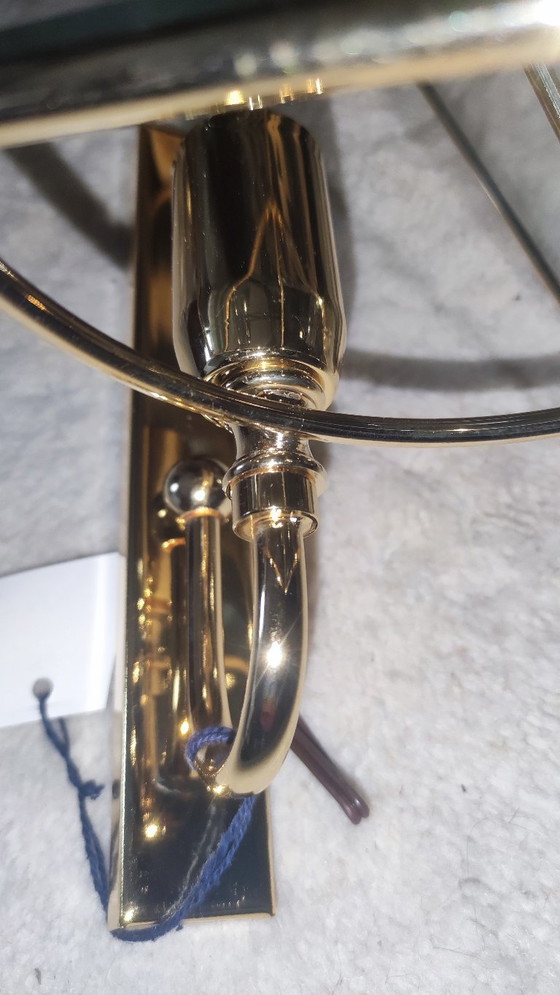 1 Par de Apliques Sische dorados, Hollywood Regency, años 70/80, Sin usar / New Old Stock (NOS). – Glass, Gold (photo 5 of 5)