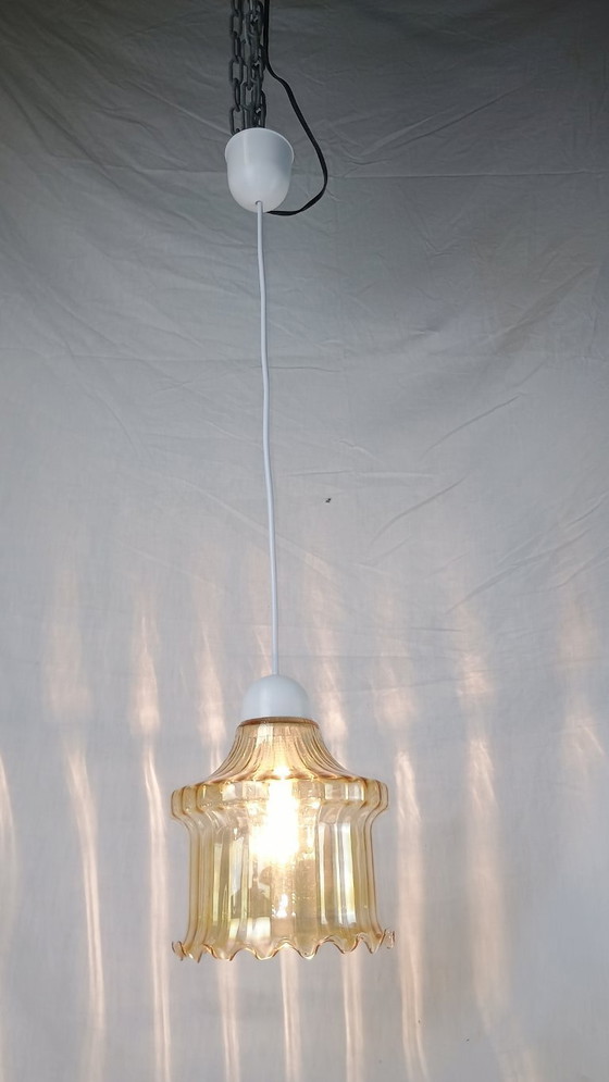 Image 1 of Venini Murano glazen hanglamp, Mid Century UFO, Space Age Atomic kroonluchter, vintage Italiaanse hanglamp, jaren 50