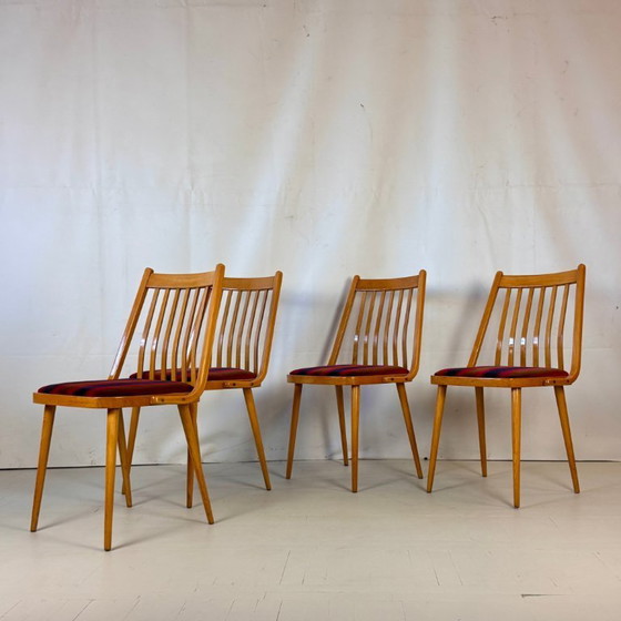 Image 1 of Satz von 4 ungarischen Esszimmerstühlen von Gabriel Frigyes, 1960er Jahre