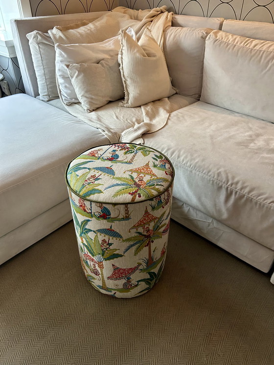 Image 1 of Pouf/table d'appoint/tabouret de bar fait main neuf