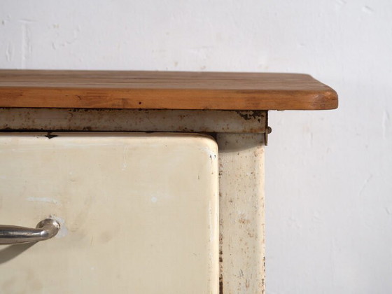 Tavolo da lavoro industriale con cassetti (c.1940) #75 – Tavoli da pranzo, Iron, Rustic (photo 38 of 40)