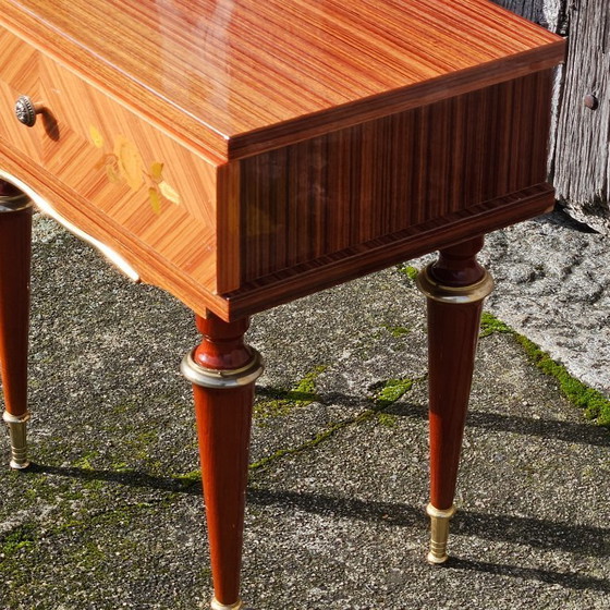 Image 1 of VALENTINES OFFER - French Mid Century Nightstand-French Vintage Bedside Table-High Gloss Finish-60s