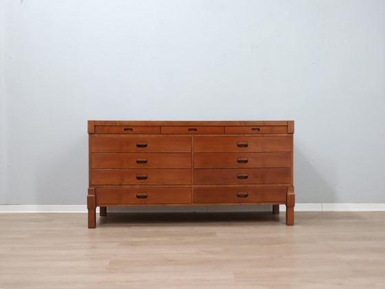 Image 1 of Italian Mid-Century Rationalist Walnut Multi-Drawer Sideboard 1970s