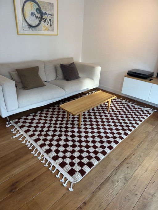 Handmade Moroccan checkerboard rug 240x160