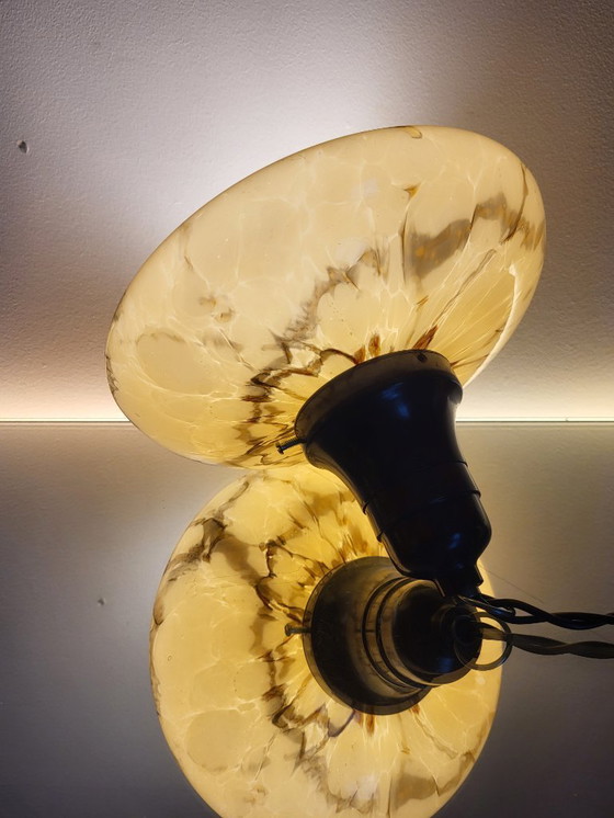 Image 1 of Opalglaslampe im Art-déco-Stil in UFO-Form, Verreries de Scailmont, Henri Heemskerk, Belgien