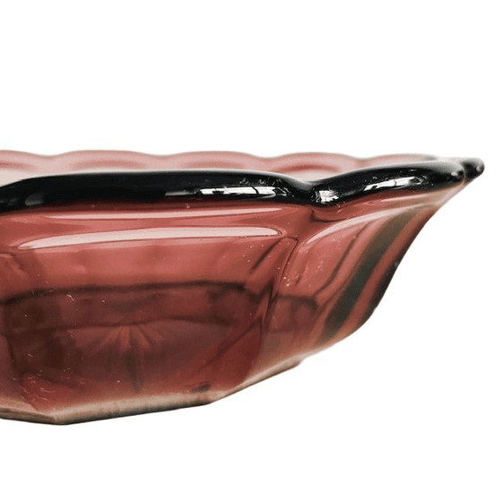 Image 1 of Art-Deco-Obstschale aus Kristallglas in Amethystviolett, 1930er Jahre
