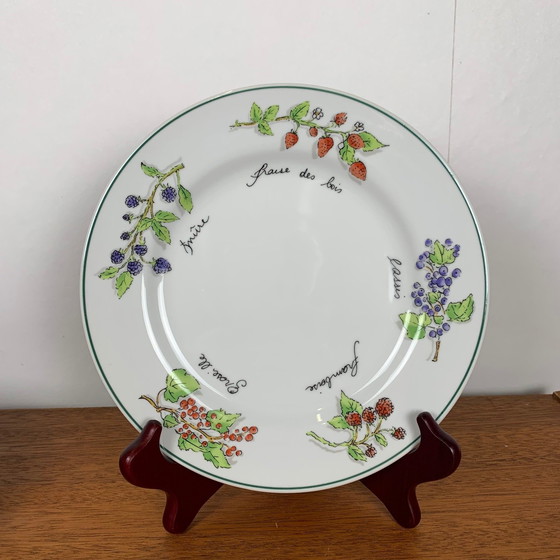 Image 1 of Set di 6 piatti da dessert in porcellana "Frutta"