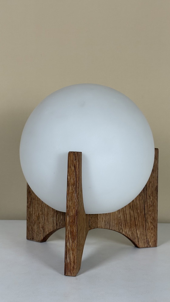 Image 1 of Lampe de table vintage Raak Amsterdam Hokusai D-2022 Bois wengé / verre