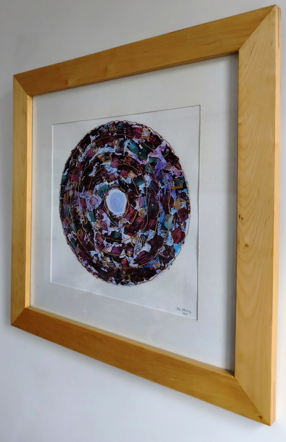 Wunderschönes Diptychon von Ilse Blesing (2002) – Mixed Media in Birkenholzrahmen – Gemälde & Zeichnungen (photo 3 of 10)