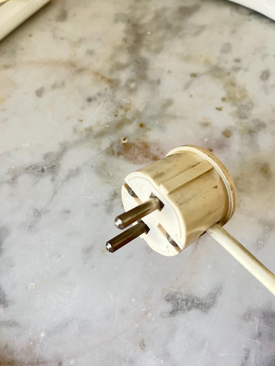 Image 1 of Postmodern Table Lamp by Glashütte Limburg – White Glass Globe, Minimalist Design, 1970s Germany