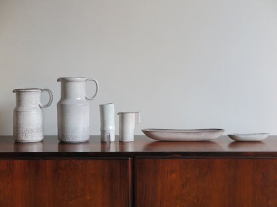 Vaso e piatti in ceramica di Alessio Tasca, anni '70, set di 6 – Accessori da tavola (photo 4 of 17)