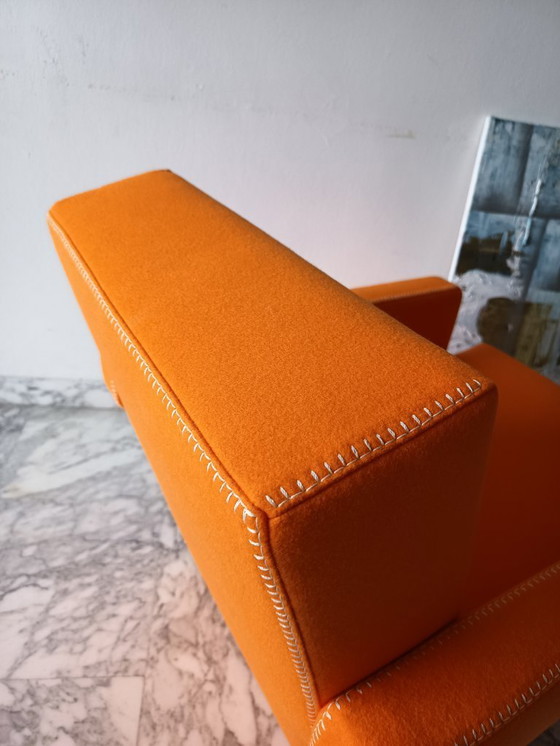 Image 1 of Fauteuil CASSINA Utrecht 637 en Laine Kvadrat Orange 13L par Gerrit Thomas Rietveld