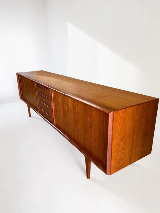Rare Bernhard Pedersen (BPS-M) Teak Sideboard Model 1560, Denmark 1960s, 250 cm, Tambour Doors, Mid Century (photo 9 of 15)
