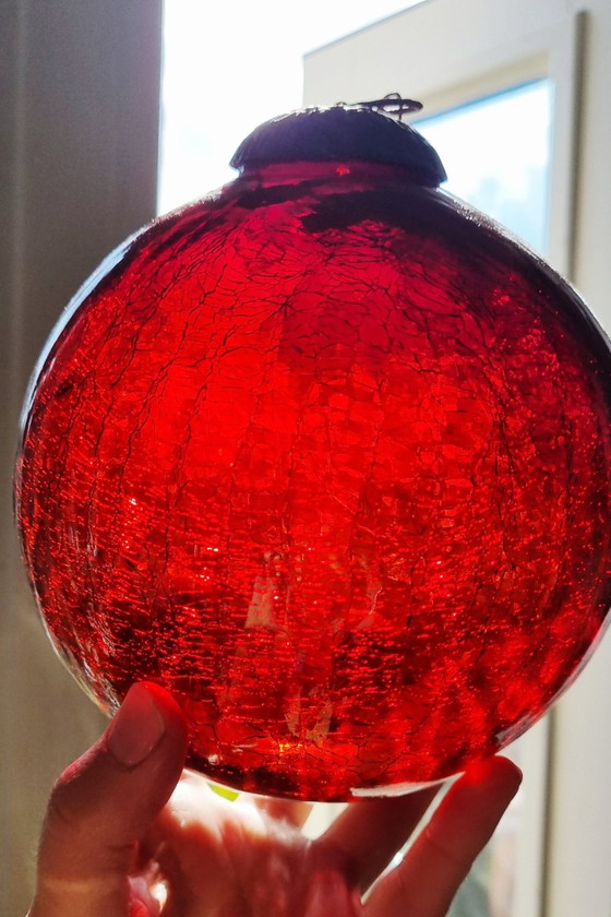 Vintage crackled glass Christmas ornament set of 2, Decorative Objects, Metal, Purple (photo 12 of 15)
