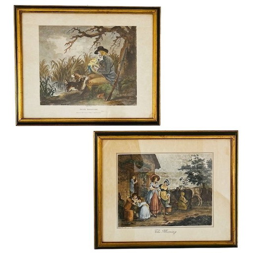 Ensemble de peintures de campagne vintage Thomas Simpson