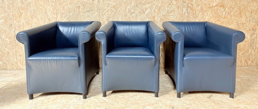 Wittmann Petrol Leren Club fauteuil Paolo Piva