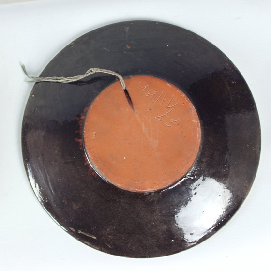 Image 1 of Set van drie vintage keramische wandborden in volkskunststijl, Tsjechoslowakije en Roemenië, jaren 1950.