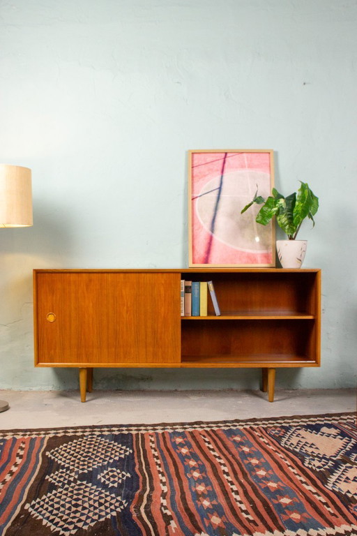Vintage sideboard chest of drawers shelf teak nut mid century 60s