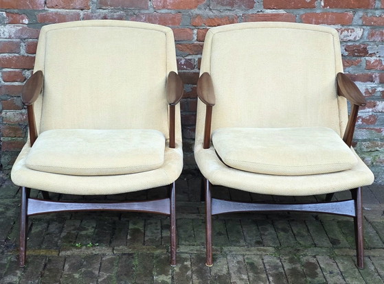 Deux Fauteuils design vintage. Karl Edvard Korseth. LK Hjelle, Bois, Autre, Jaune (photo 2 sur 15)