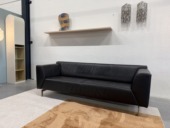 Canapé 3 places Rolf Benz Linea en cuir noir 213 – Canapés 3 places, Leather (photo 3 of 6)