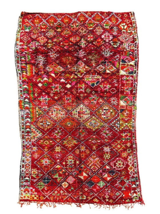Image 1 of Vintage Moroccan Boujad Rug 200 x 340 cm – Handwoven Wool Berber Area Rug from the 1970s