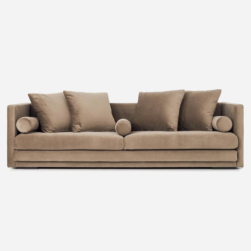 Sofa MALMO brown velour, Scandinavian design
