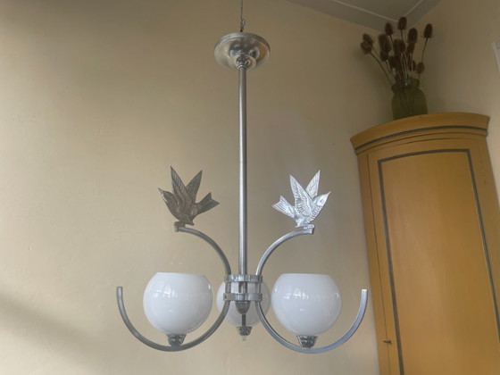 Image 1 of Lámpara colgante Lámpara de techo Art Déco 1930 Gorriones Francés