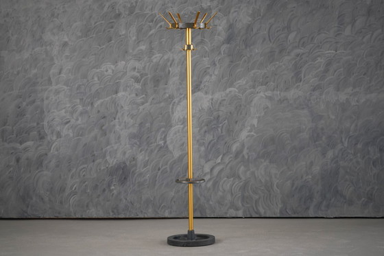 Image 1 of Vintage Brass & Metal Coat Stand By Jacques Adnet, France 1950’s