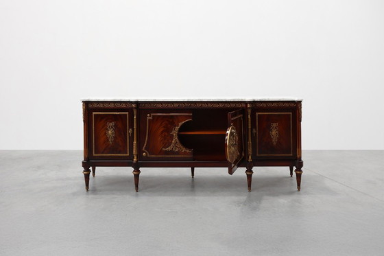 Image 1 of Hoogwaardige 20e-eeuwse mahonie buffetkast in Lodewijk XVI-stijl, E.P. Ehalt, Frankrijk