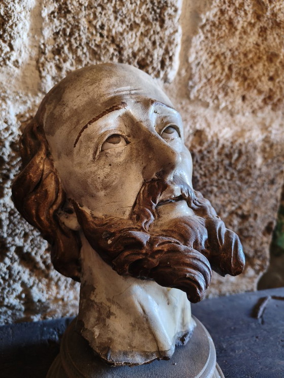 Image 1 of Antiek terracotta heiligenbuste beeld