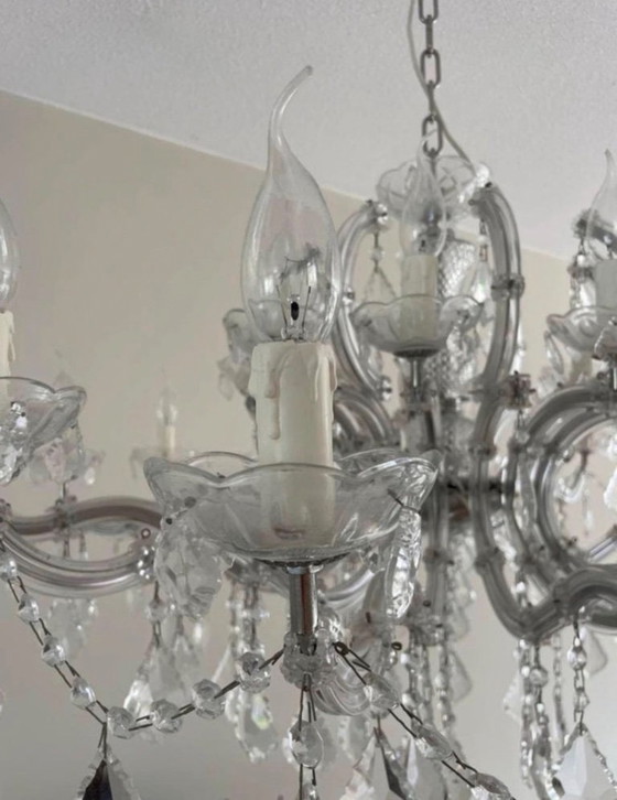 Grande Lampadario con Cristalli e Pezzi di Ricambio – Cristallo, Plastica (photo 3 of 9)