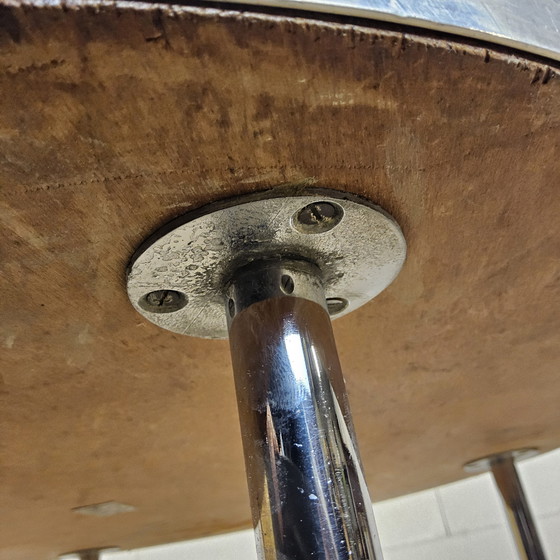 Image 1 of Table basse vintage - Ma maison Bas van Pelt (chrome et bois) table basse milieu du siècle (vers 1930)