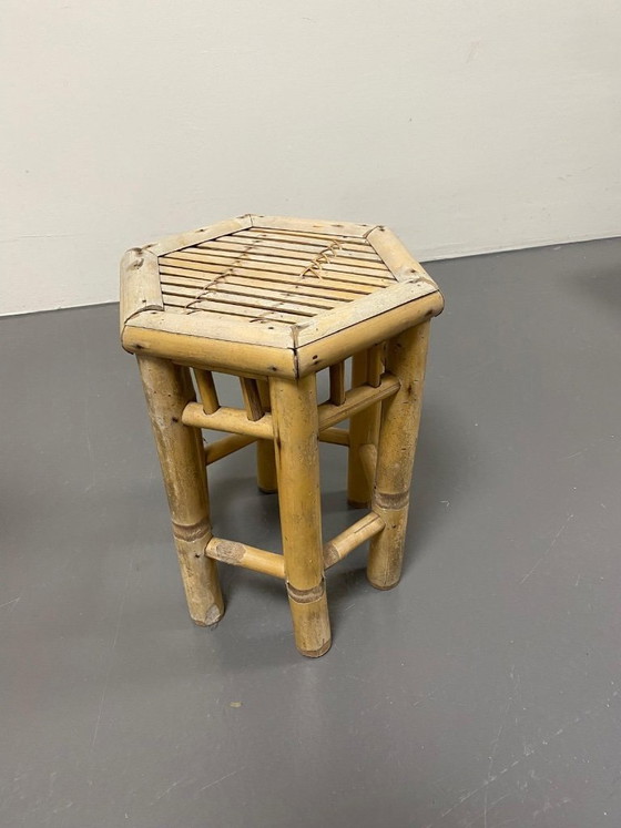 Image 1 of Vintage Bamboo Lamp / Table / Tray / Stool