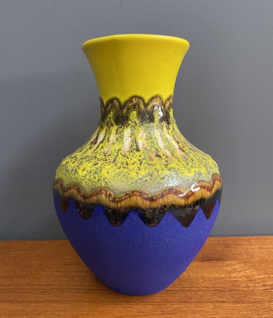 Image 1 of Yellow and Blue vase by Carstens Tönnieshof 1960s WGP