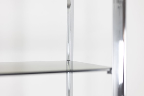 Image 1 of Pair of Shelves with 6 Shelves, Chromed Metal Frame, 1970s
