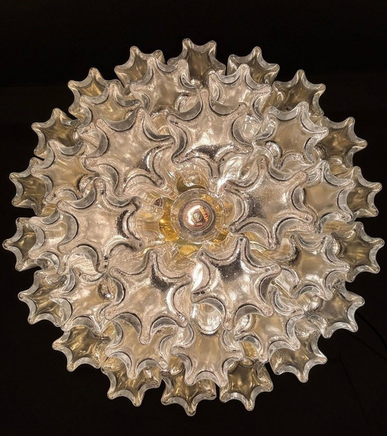 Image 1 of Lustre/plafonnier à trois niveaux de style milieu du siècle, provenant de Limbourg, en Allemagne, années 1970