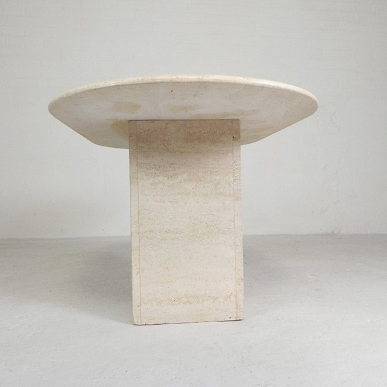 Image 1 of Mid-Century travertine coffee table with oval top, 1970s