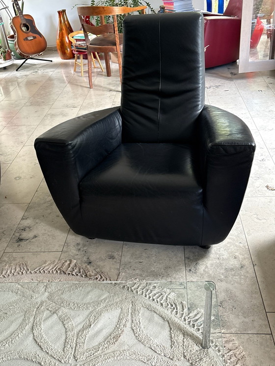 3 Label Longa Gerard van den Berg Armchairs, Label Van den Berg, Leather, Black (photo 2 of 5)