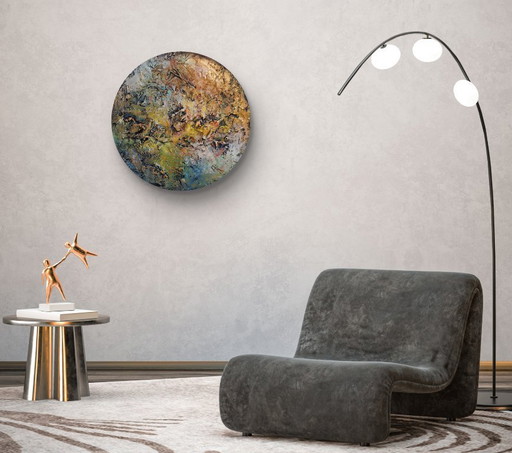 Eyecatcher – Round Art Object Mixed Media/Material Art Ø 40 cm